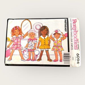 Vintage 1990s Butterick Sewing Pattern 6094 Childrens Top Jumpsuit Shorts Sz 4-6